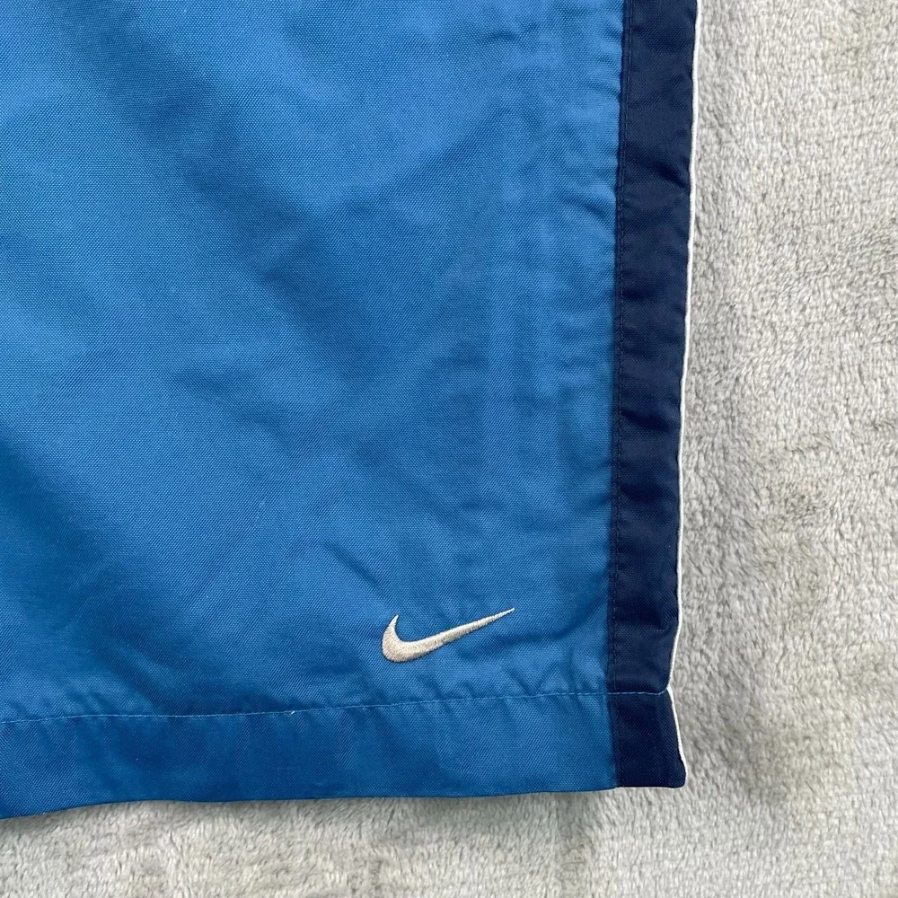Vintage Nike Track Baggy Lined Pants Men Medium 36x30 Blue Swoosh‎ Zip Pockets